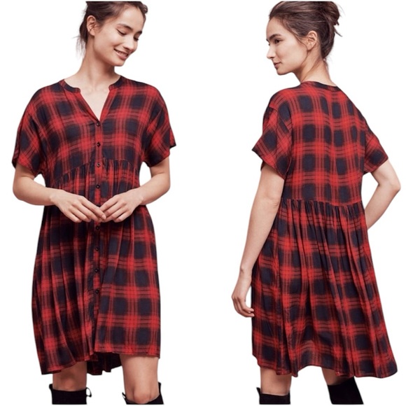 Anthropologie 11.1.TYLHO Mona Plaid Mini Dress Size Small - Picture 1 of 12